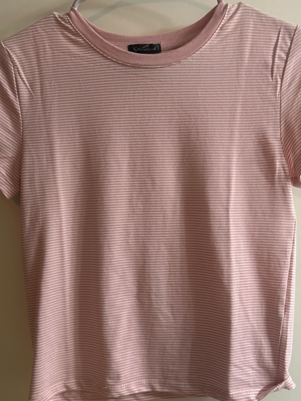 Splash Pink and White Striped Short Sleeve Tee
